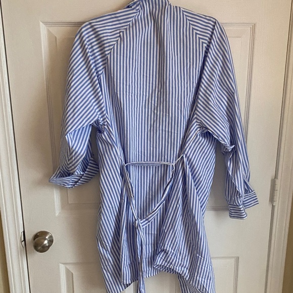 Express Boyfriend Poplin Portofino Striped Shirt Dress Size Large - Picture 8 of 9